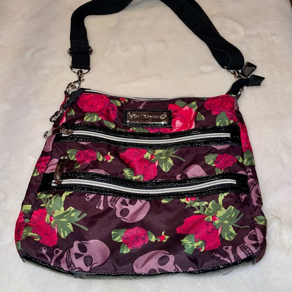 Betsy Johnson skull and roses purse.